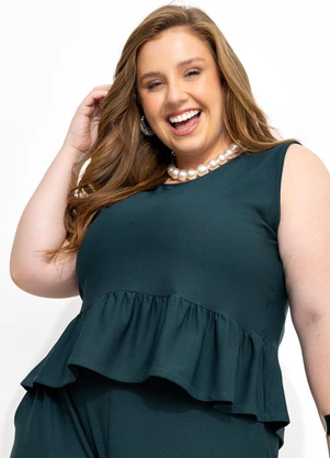 Marguerite - Blusa Verde Escura em Malha Crepe - MARGUERITE