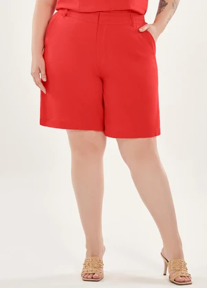 Lisamour - Bermuda Alfaiatada Lisa Vermelha - LISAMOUR