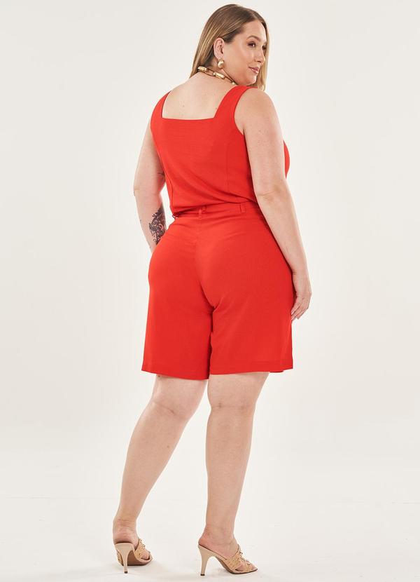 Lisamour - Bermuda Alfaiatada Lisa Vermelha 4