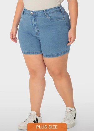 Malwee Plus - Bermuda Azul Claro Boyfriend Feminina Jeans - MALWEE PLUS