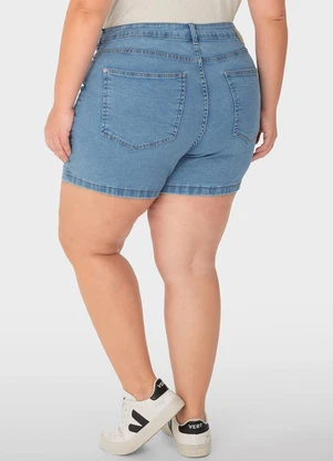 Malwee Plus - Bermuda Azul Claro Boyfriend Feminina Jeans - MALWEE PLUS