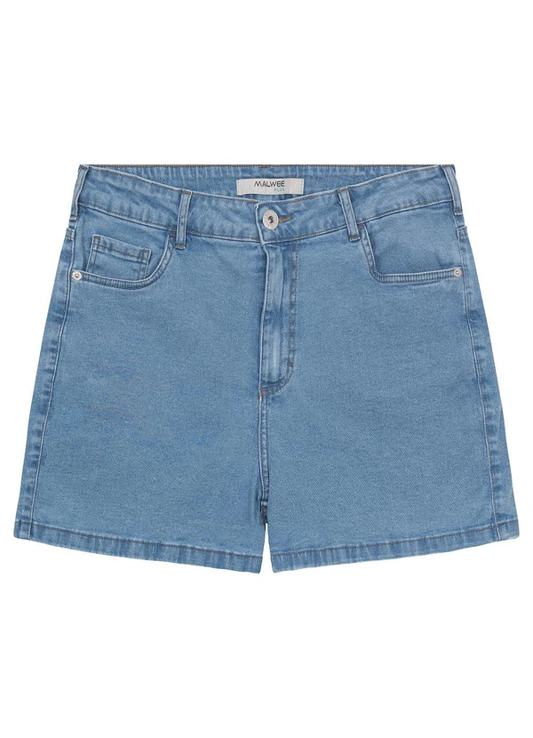Malwee Plus - Bermuda Azul Claro Boyfriend Feminina Jeans 5