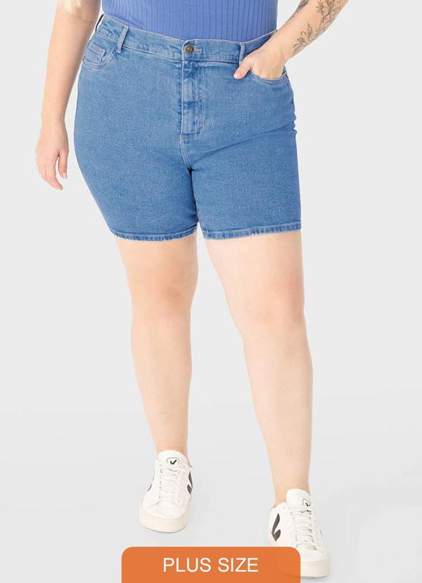 Malwee Plus - Bermuda Azul Claro Feminina Comfort Jeans