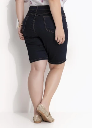 Marguerite - Bermuda Azul Escuro em Jeans com Elastano - MARGUERITE