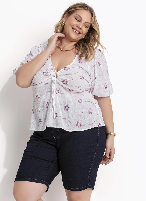 Marguerite - Bermuda Azul Escuro em Jeans com Elastano 6