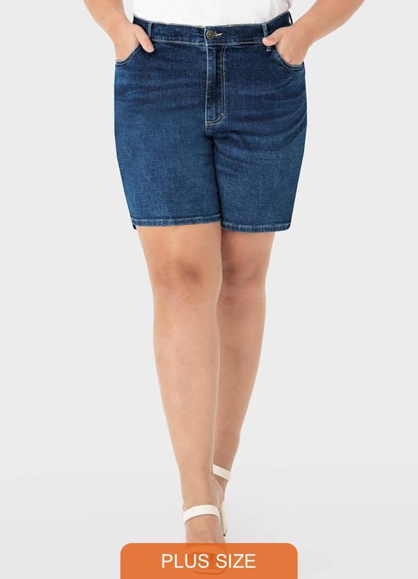 Malwee Plus - Bermuda Azul Escuro Feminina Boyfriend Jeans