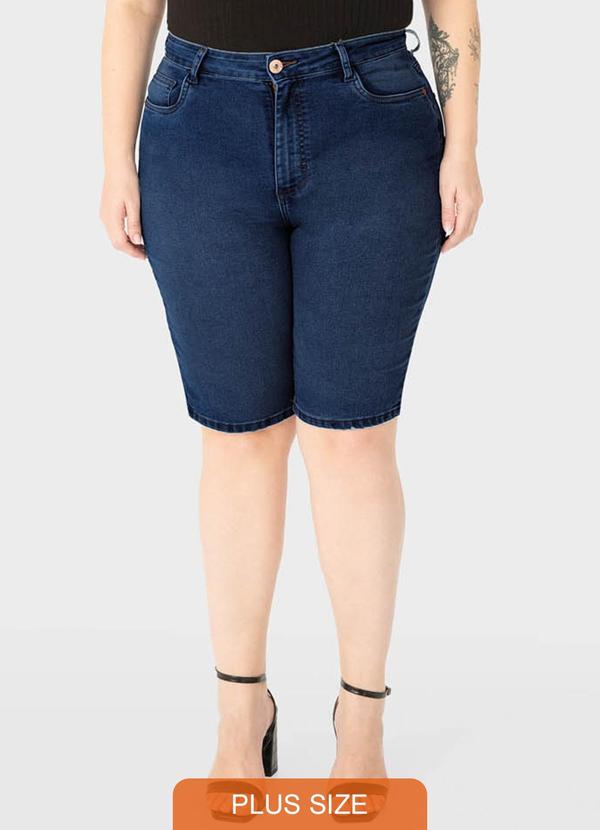 Malwee Plus - Bermuda Azul Índigo Feminina Ciclista Jeans