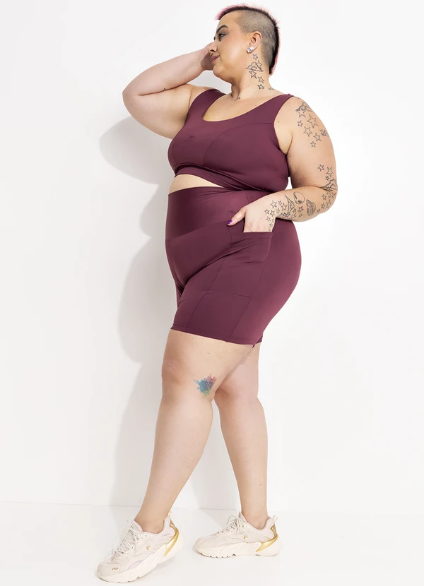 Marguerite - Bermuda Bordô em Suplex Zero Transparência 6