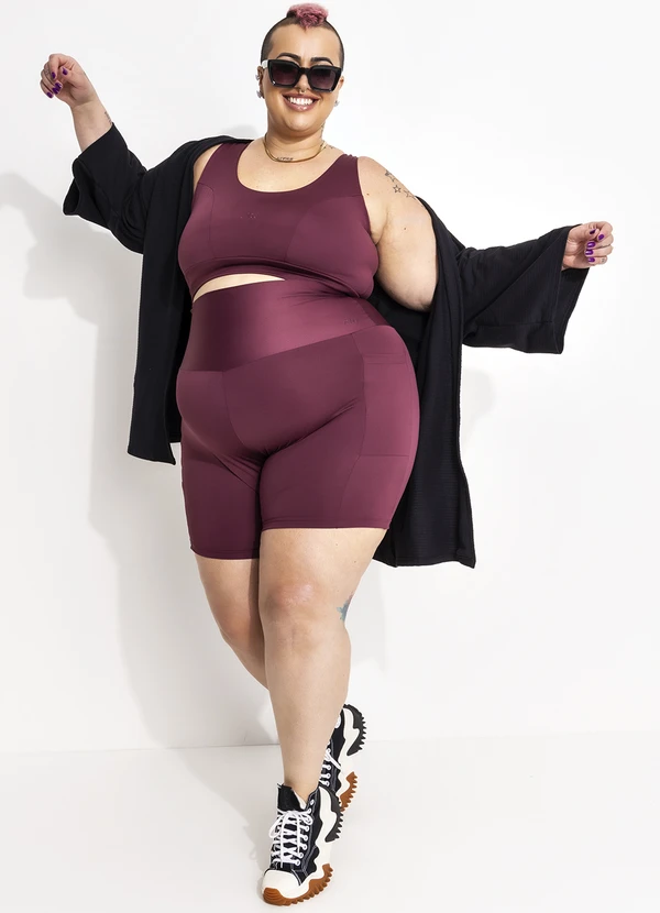 Marguerite - Bermuda Bordô em Suplex Zero Transparência 9