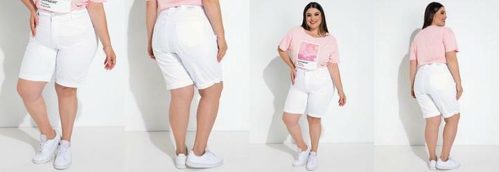 Bermuda Branca em Sarja