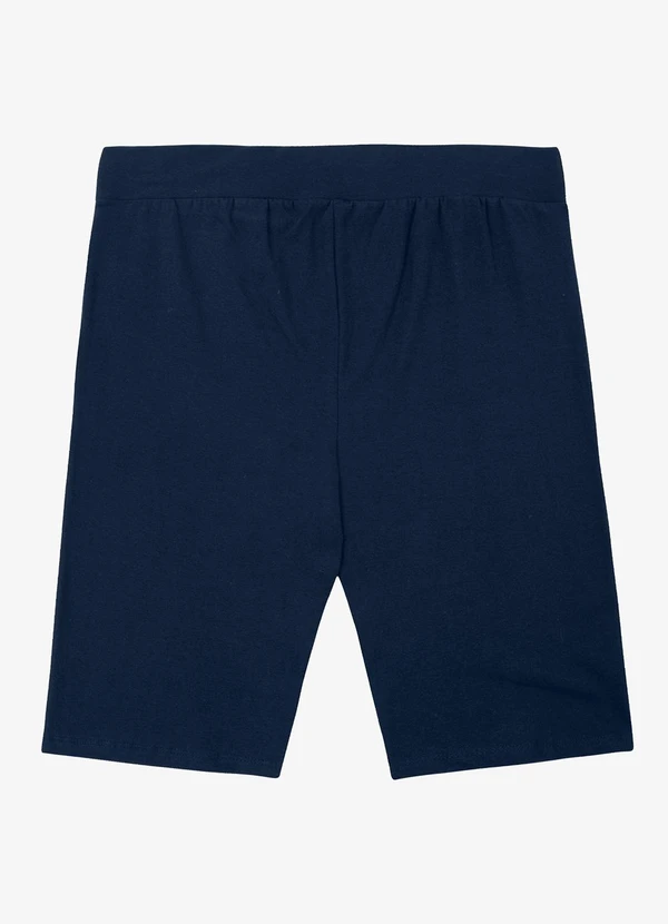 Select - Bermuda Ciclista Feminina em Cotton Pesado Azul