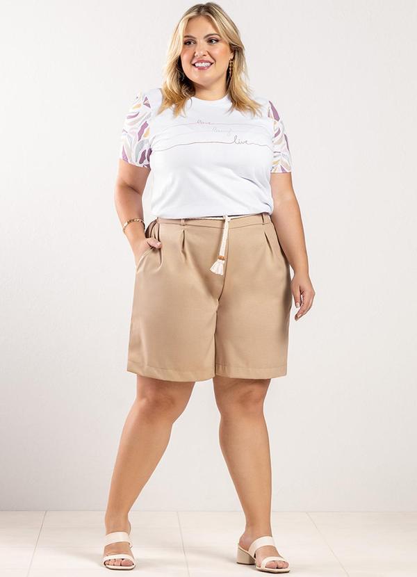 Rezzato - Bermuda em Linho Classic Adulto Plus Marrom 1