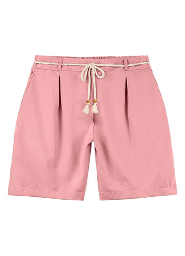 Rezzato - Bermuda em Linho Classic Adulto Plus Rosa  3