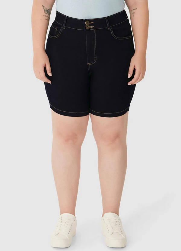Malwee - Bermuda Feminina Comfort Jeans Azul Escuro