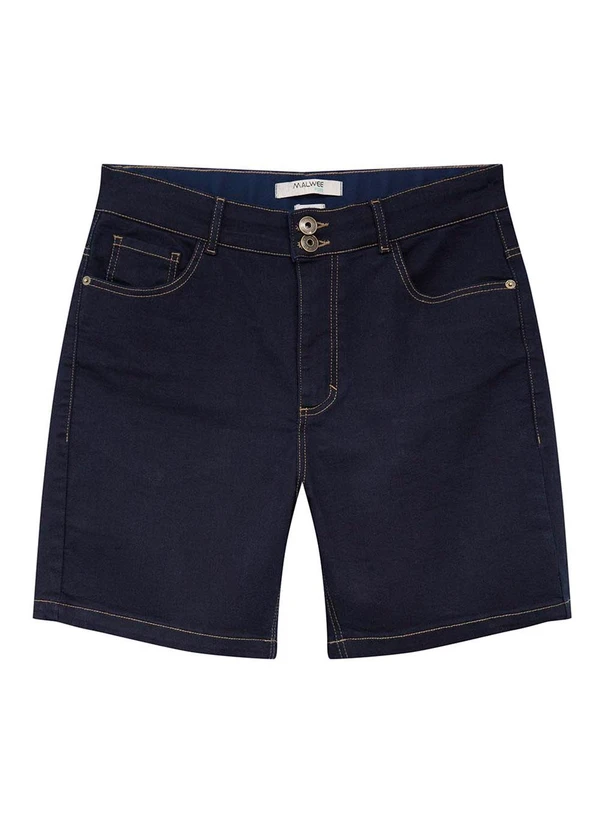 Malwee - Bermuda Feminina Comfort Jeans Azul Escuro