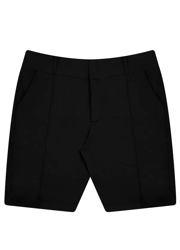 Secret Glam - Bermuda Feminina Plus Size Bengaline Preto