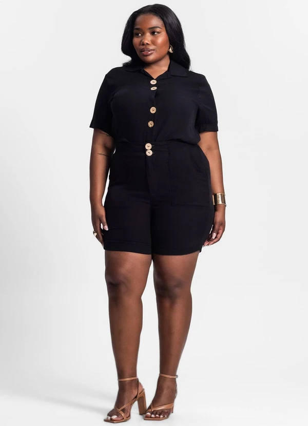 Secret Glam - Bermuda Feminina Plus Size Preto 3
