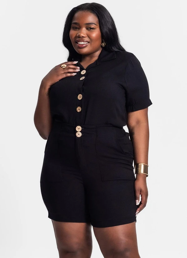 Secret Glam - Bermuda Feminina Plus Size Preto 4