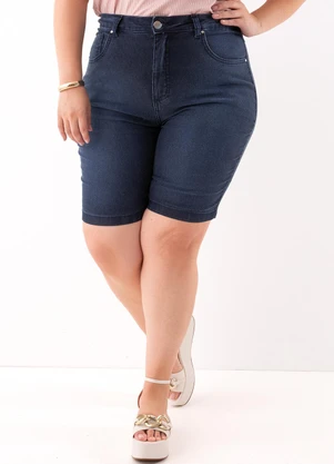 Marguerite - Bermuda Jeans Azul Escuro com Elastano - MARGUERITE