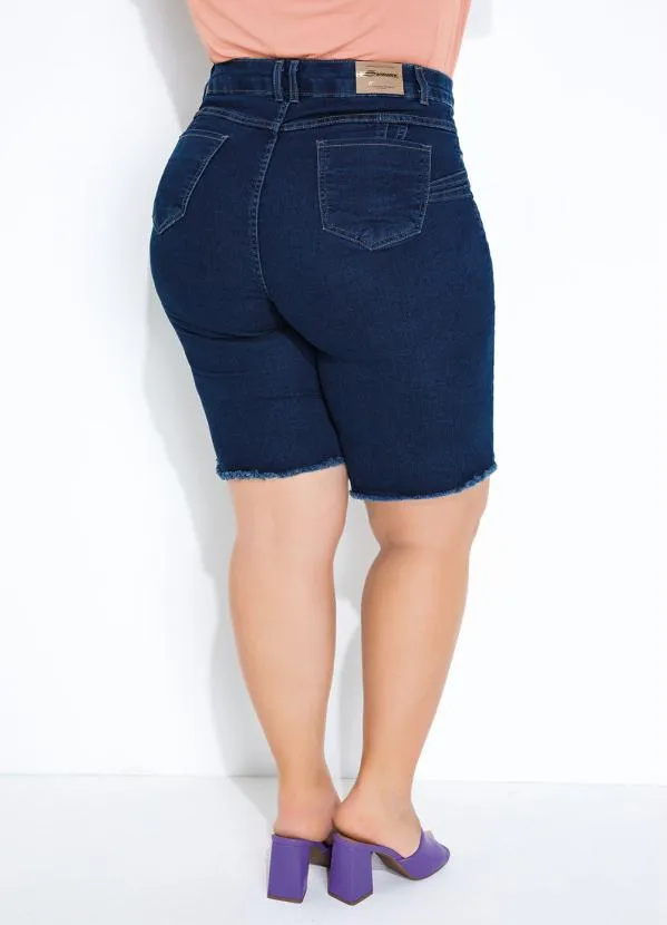 Sawary Jeans - Bermuda Jeans Barra Desfiada Sawary Plus Size 2