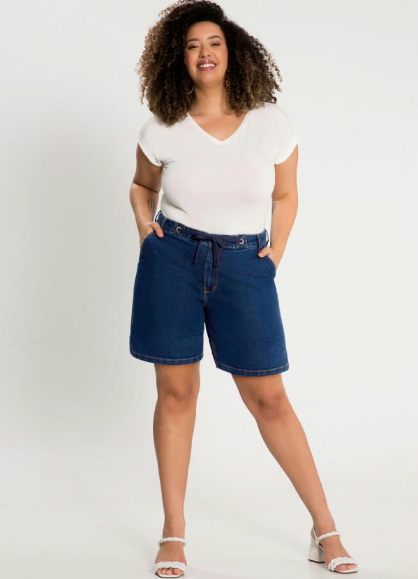 Lunender Mais Mulher - Bermuda Jeans com Elastano Azul 3