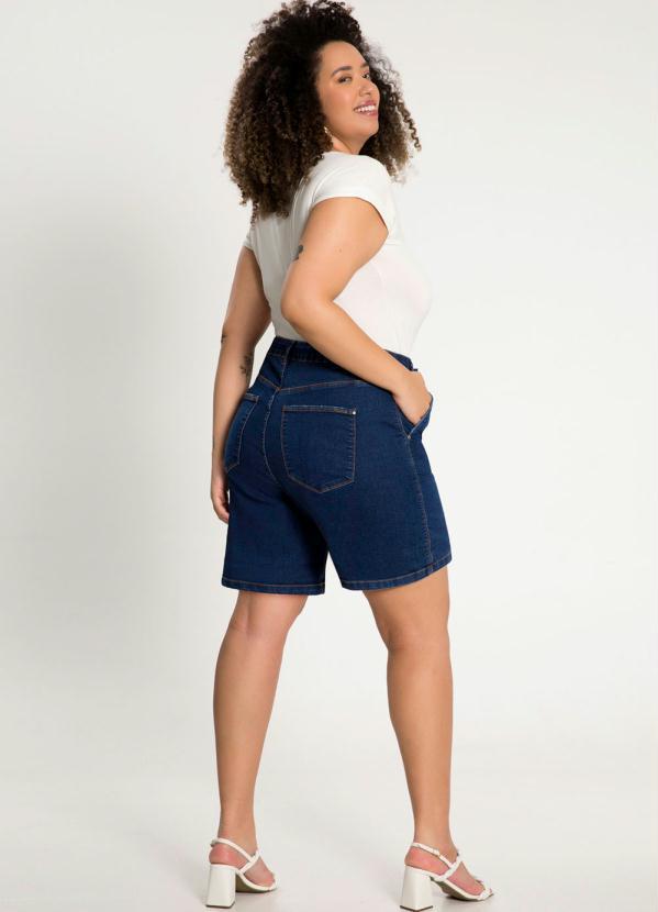 Lunender Mais Mulher - Bermuda Jeans com Elastano Azul 4