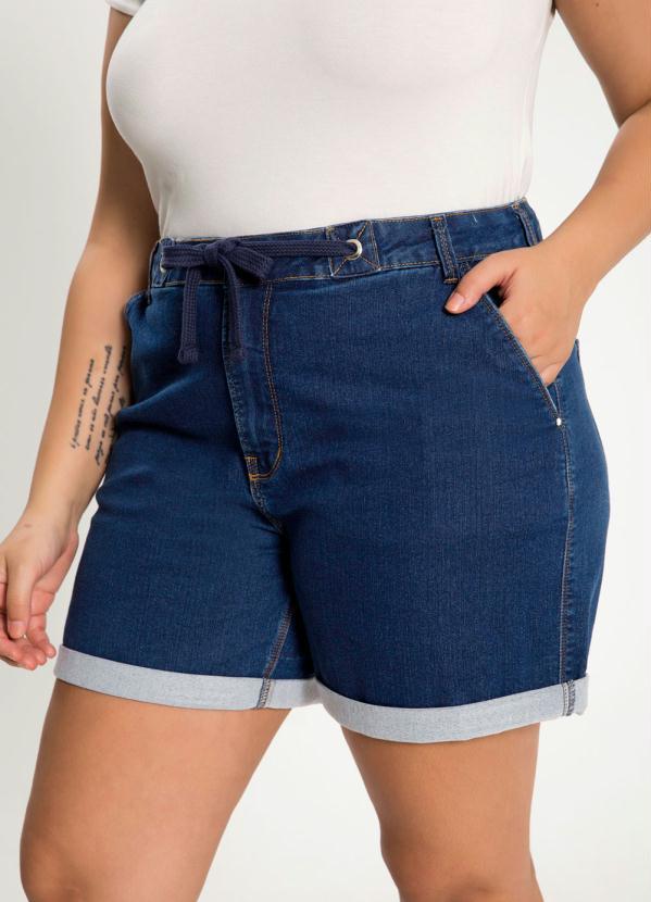 Lunender Mais Mulher - Bermuda Jeans com Elastano Azul 5