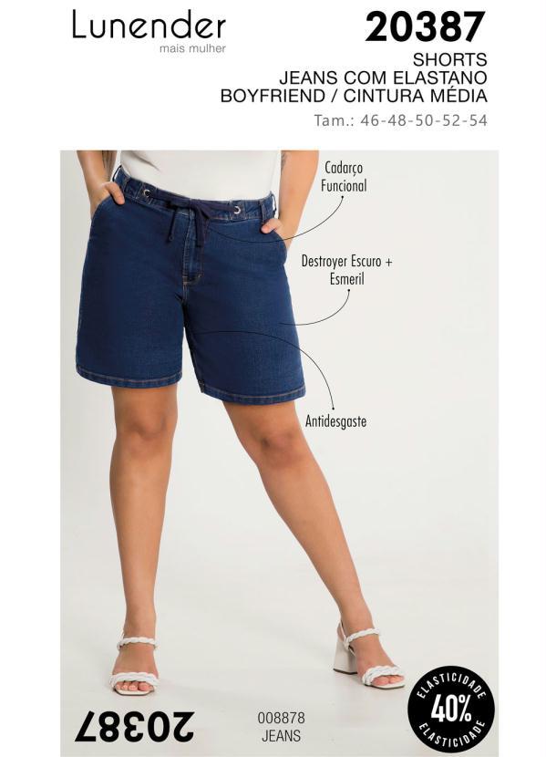 Lunender Mais Mulher - Bermuda Jeans com Elastano Azul 6