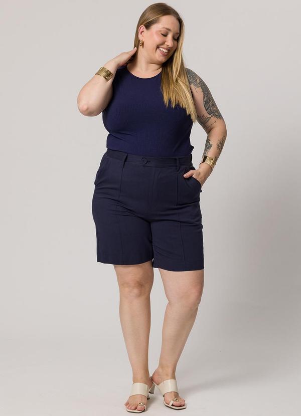 Lisamour - Bermuda Listrada Reta Azul 2