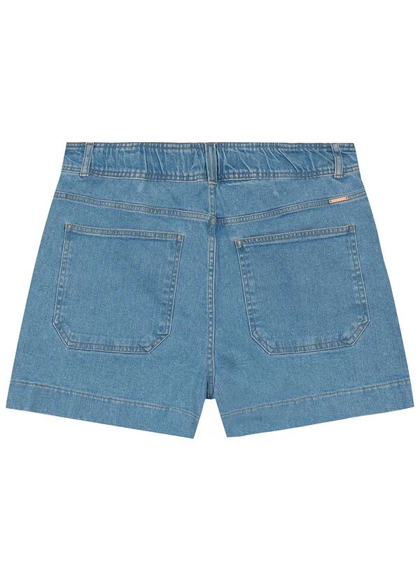 Malwee - Bermuda Mom Jeans Cintura Alta Plus Azul 6