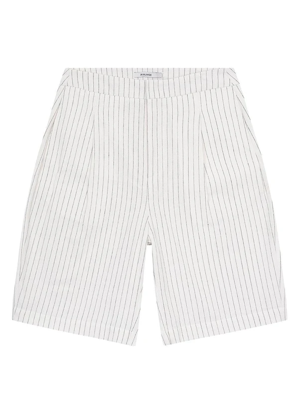 Malwee Plus - Bermuda Off White Alfaiataria Risca de Giz 6