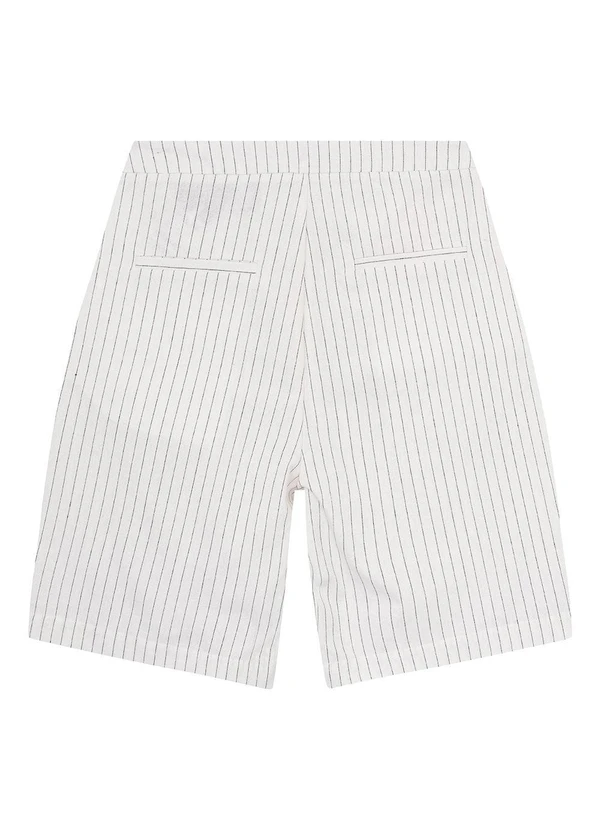 Malwee Plus - Bermuda Off White Alfaiataria Risca de Giz 7