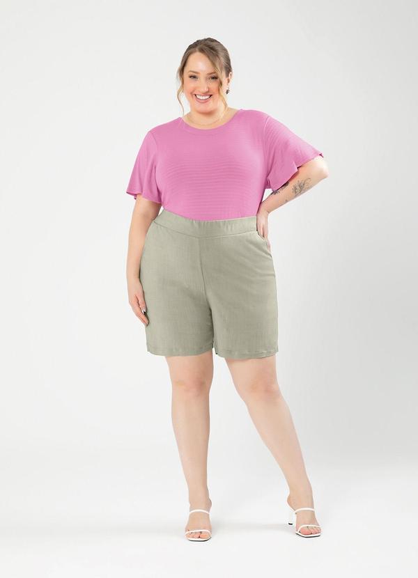 Cativa - Bermuda Plus Size em Viscose Verde 2