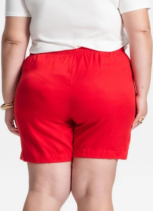 Secret Glam - Bermuda Plus Size Feminina Vermelho - SECRET GLAM