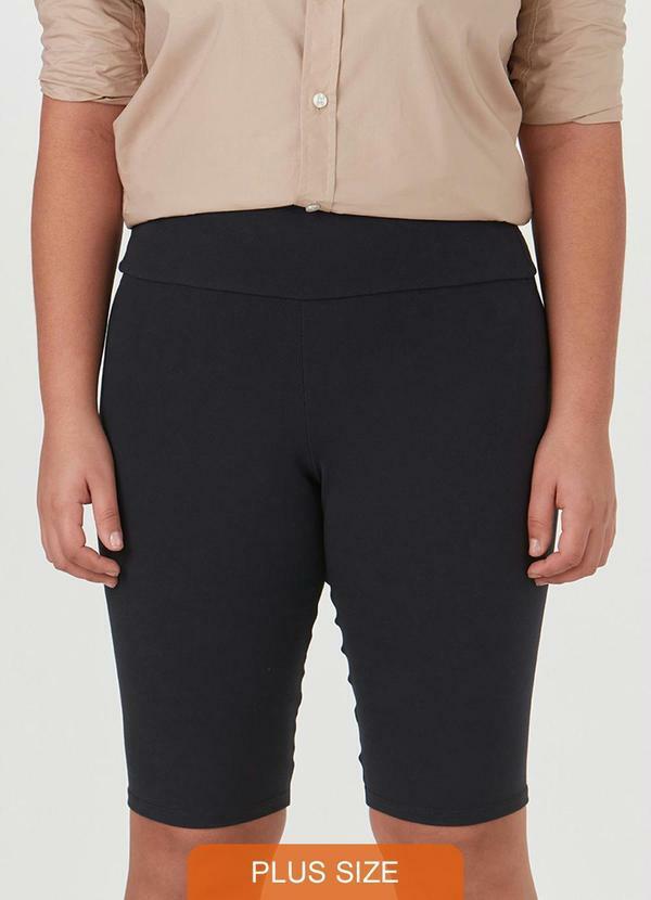 Malwee - Bermuda Preta Ciclista Feminina em Lycra® Plus