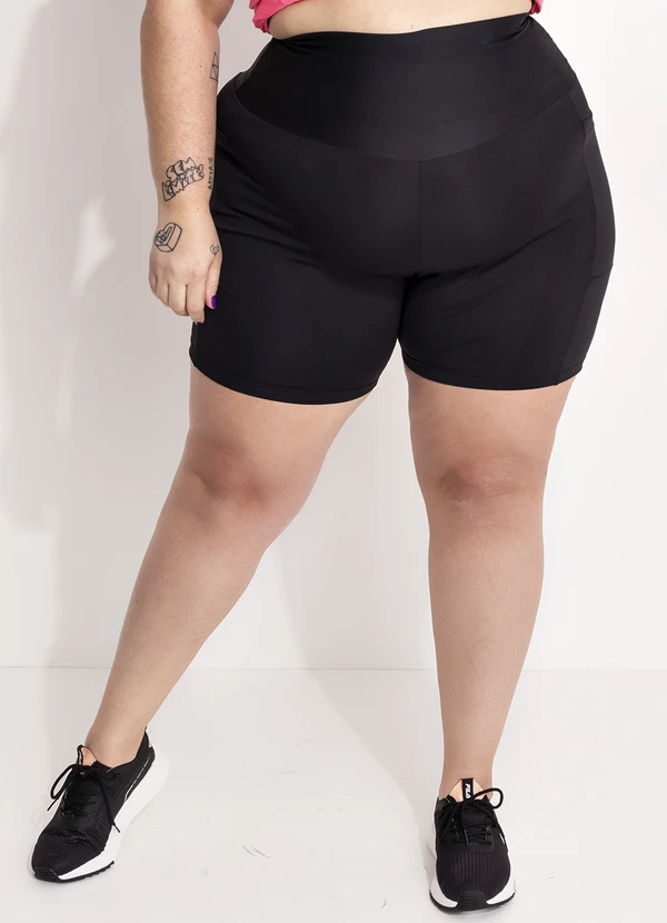 Marguerite - Bermuda Preta em Suplex Zero Transparência