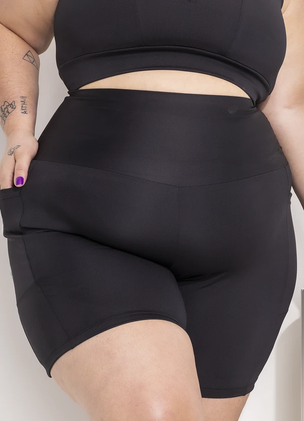 Marguerite - Bermuda Preta em Suplex Zero Transparência 12