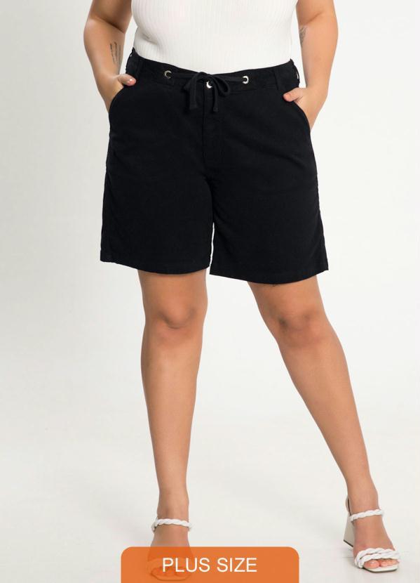 Lunender Mais Mulher - Bermuda Sarja com Elastano Preto