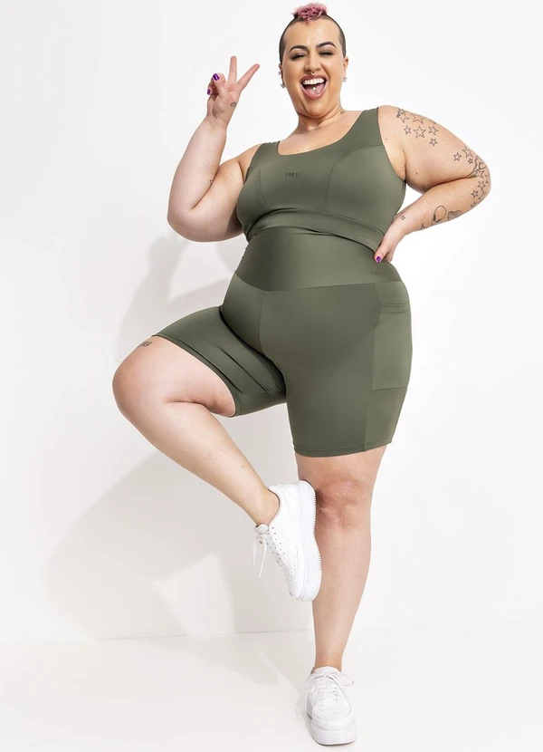 Marguerite - Bermuda Verde em Suplex Zero Transparência