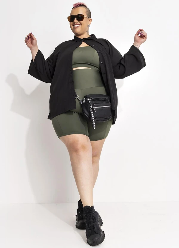 Marguerite - Bermuda Verde em Suplex Zero Transparência 9