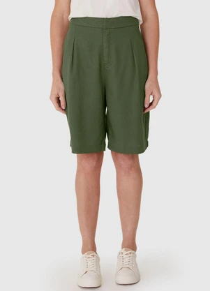 Malwee Plus - Bermuda Verde Oliva Feminina Alfaiataria - MALWEE PLUS