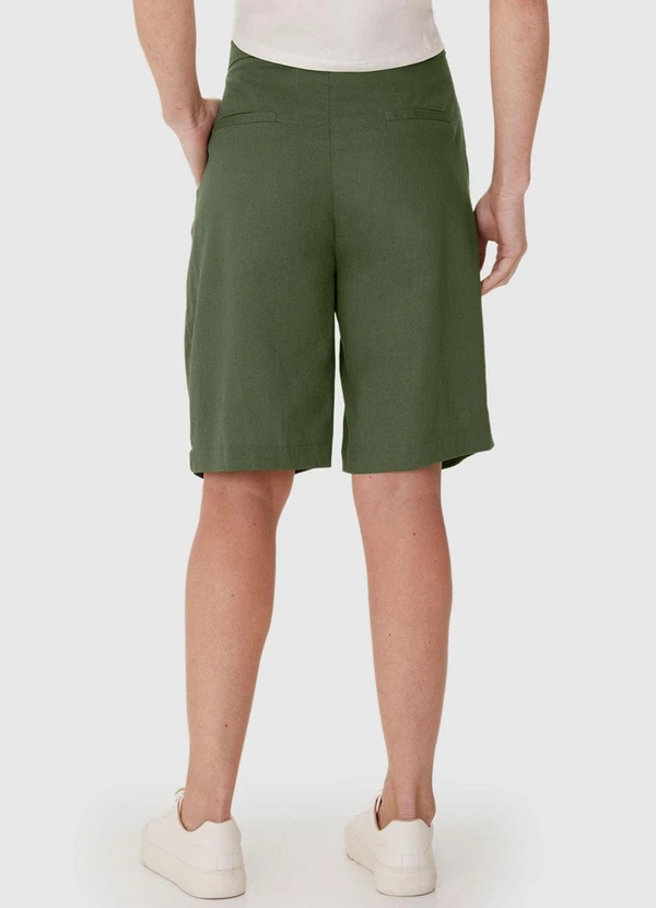 Malwee Plus - Bermuda Verde Oliva Feminina Alfaiataria 2