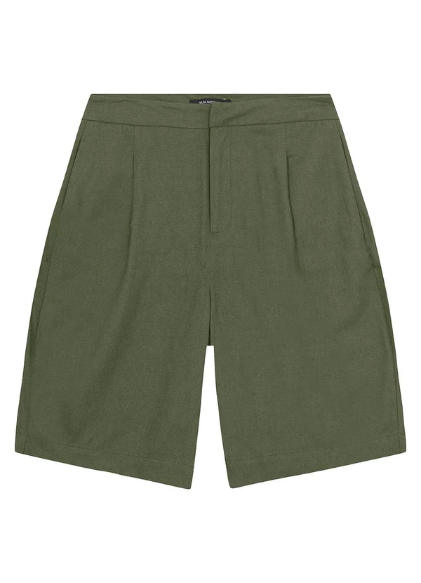 Malwee Plus - Bermuda Verde Oliva Feminina Alfaiataria 6