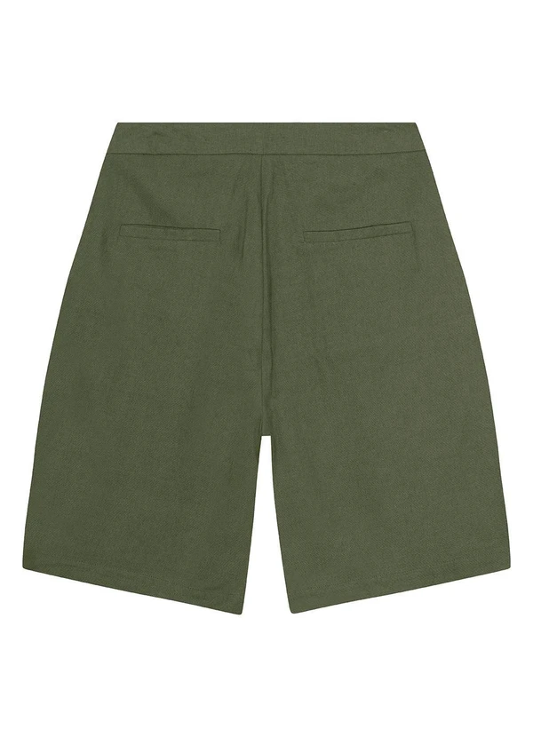 Malwee Plus - Bermuda Verde Oliva Feminina Alfaiataria 7