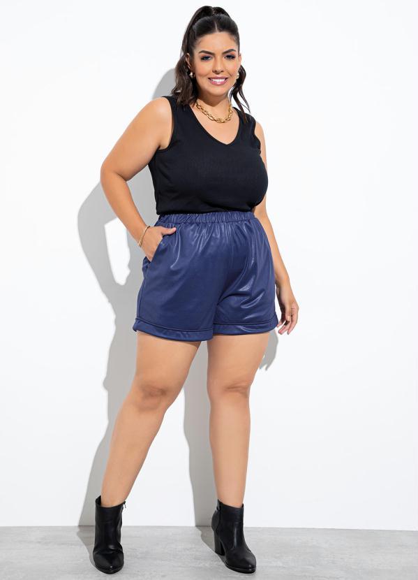 Marguerite - Short Azul Safira em Cirrê na Frente 3