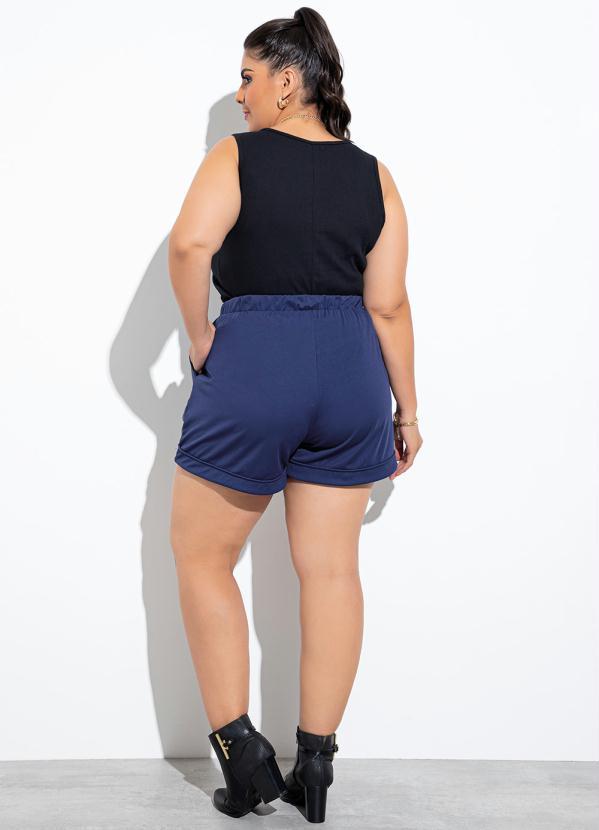 Marguerite - Short Azul Safira em Cirrê na Frente 4