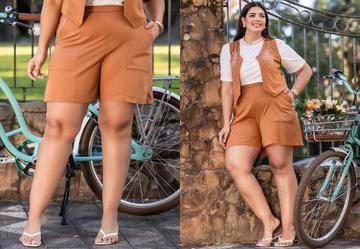 Short Caramelo em Malha