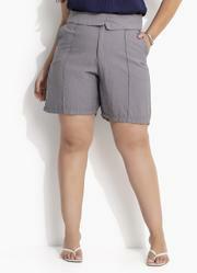 Short Cinza em Tecido Alfaiataria de Viscose