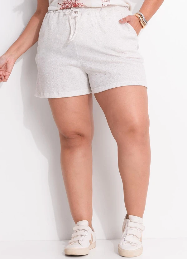 Marguerite - Short Off White em Malha Texturizada 6