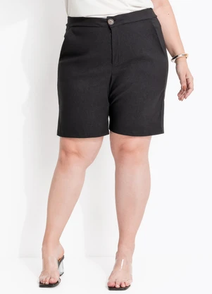 Marguerite - Short Preto em Bengaline - MARGUERITE